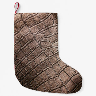 Elegant leather pattern close up.  small christmas stocking
