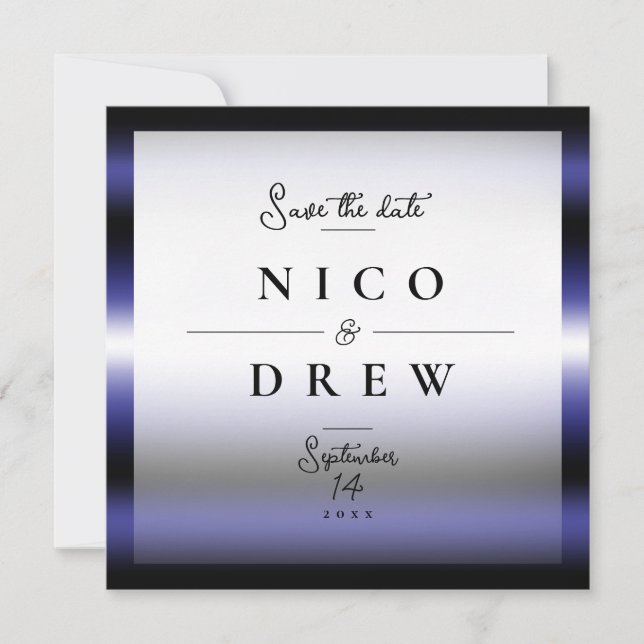 Elegant Leather Pride Wedding  Save The Date (Front)