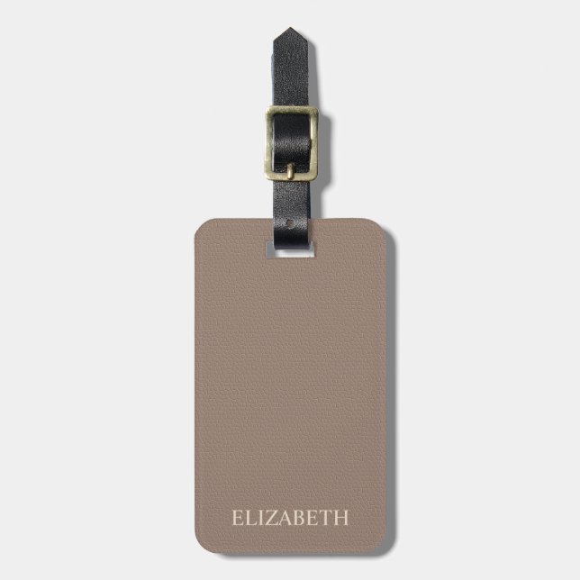 Elegant Leather Texture Name Luggage Tag (Front Vertical)