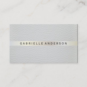 Elegant Leather with Luxe Metallic Trim Business Card