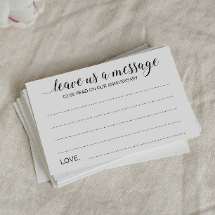 Elegant Leave Us A Message Wedding Advice Cards