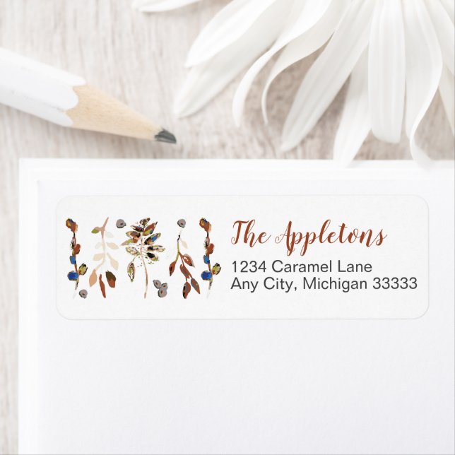 Elegant Leaves And Berries Pattern Stationery (Insitu)