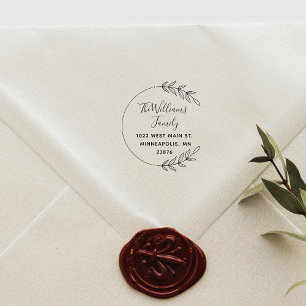 Elegant Leaves Custom Return Address Family Name S Self-inking Stamp
