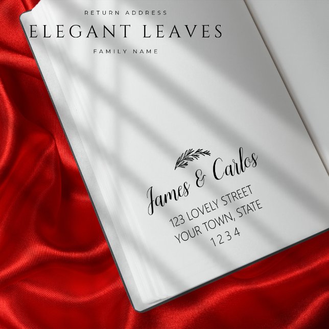 Elegant Leaves Family Name Return Adress Rubber Stamp (Elegant Leaves Family Name Return Adress Rubber Stamp)