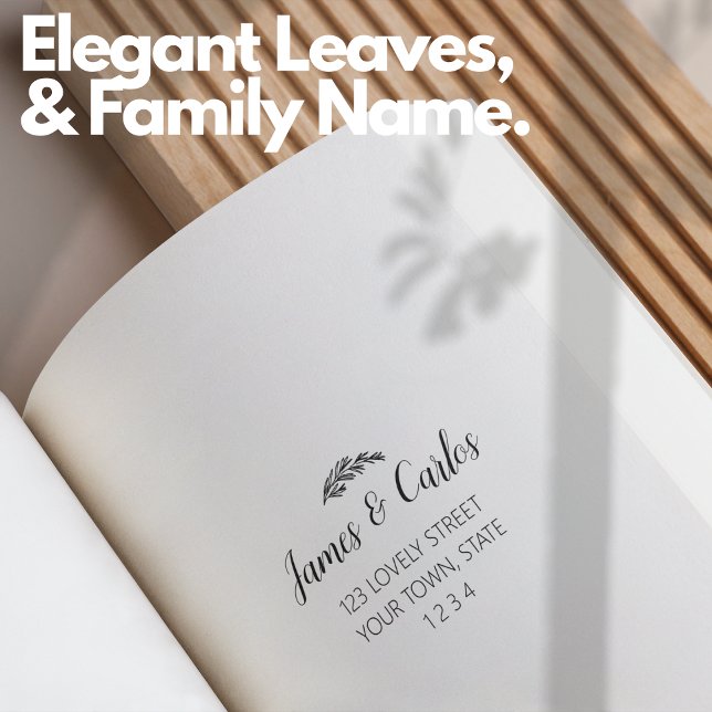 Elegant Leaves Family Name Return Adress Self-inking Stamp (Elegant Leaves Family Name Return Adress Self-inking Stamp)