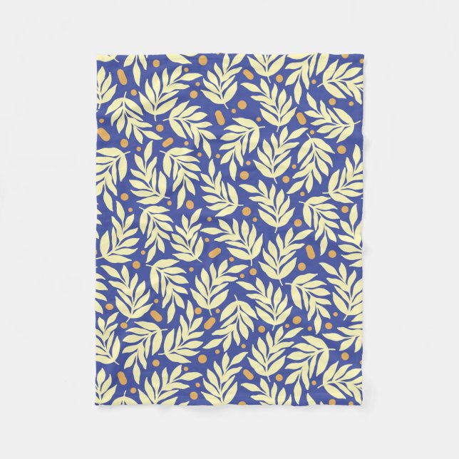 Elegant Leaves Fleece Blanket, Small 30" x 40" (Front)