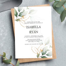 ELEGANT Leaves Foliage Gold Watercolor WEDDING