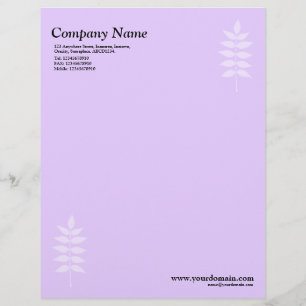 Elegant Leaves - Light Purple Personalised Letterhead