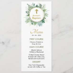 Elegant Leaves Orthodox Christian Baptism Menu