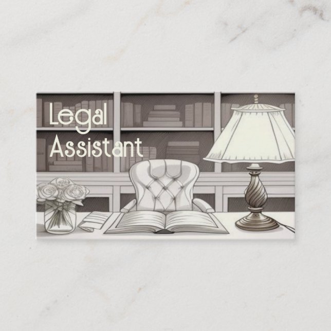 Elegant Legal Assistant Desk Business Card (Front)