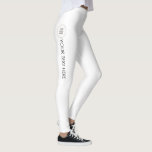 Elegant Leggings Add Your Name Text Logo Modern<br><div class="desc">Add Your Text Name Logo Modern Elegant Template White Leggings.</div>