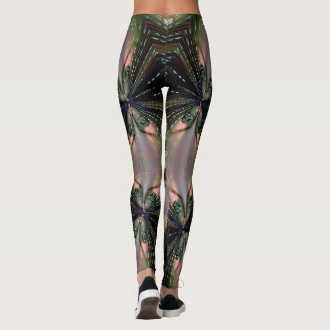 Elegant Leggings with green aliens (Back)