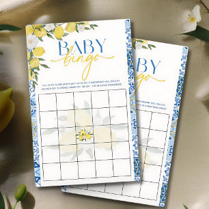Elegant Lemon Baby Shower Bingo Game