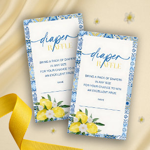 Elegant Lemon Baby Shower Diaper Raffle Enclosure Card