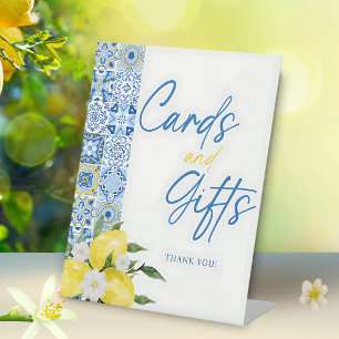 Elegant Lemon Baby Shower Gifts and Cards Sign