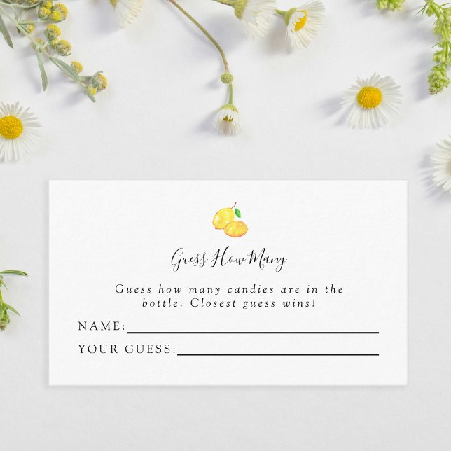 Elegant Lemon Baby Shower Guess How Many Card (Creator Uploaded)