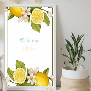Elegant lemon Baby shower Poster