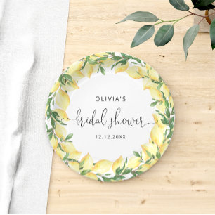 Elegant Lemon Bridal Shower Paper Plate