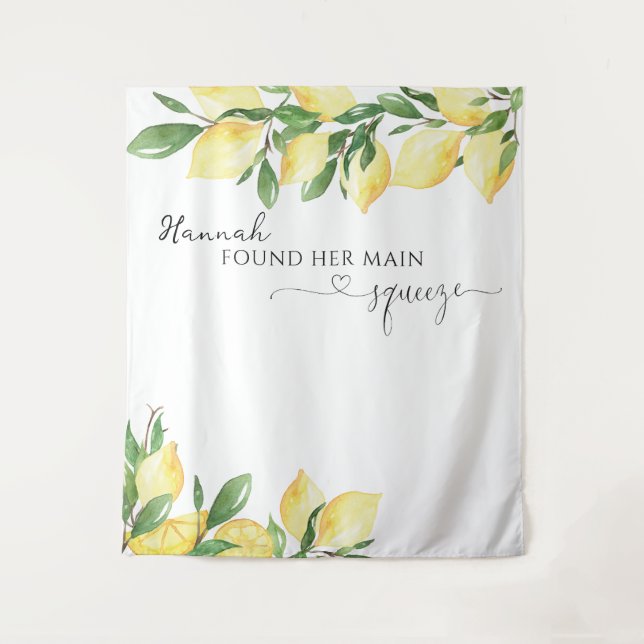 Elegant Lemon Bridal Shower Tapestry (Front)