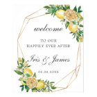 Elegant Lemon Floral Geometric Wedding Welcome