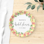 Elegant Lemon Flowers Bridal Shower Paper Paper Plate<br><div class="desc">Immerse your bridal shower in the enchanting allure of our items! This designs is a delicate dance of elegance and vibrancy, blending the timeless beauty of pink roses with the zest of watercolor lemons. The result is a visually stunning masterpiece that embodies romance and freshness. Set against a backdrop of...</div>