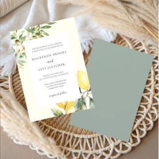Elegant Lemon Garden Wedding Invitation