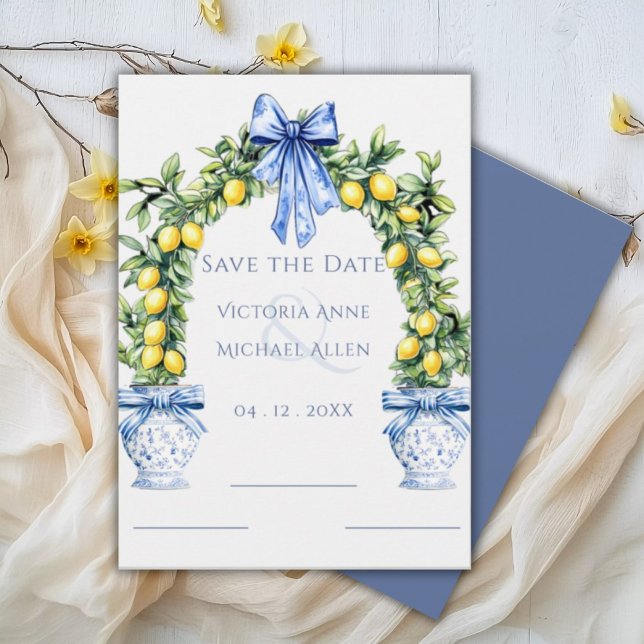 Elegant Lemon Grove Arch Wedding Save The Date (Creator Uploaded)