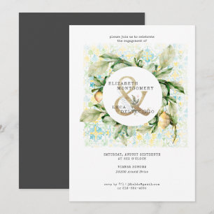 Elegant Lemon Grove Wedding Engagement Party Invitation