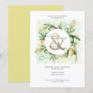Elegant Lemon Grove Wedding Engagement Party Invitation