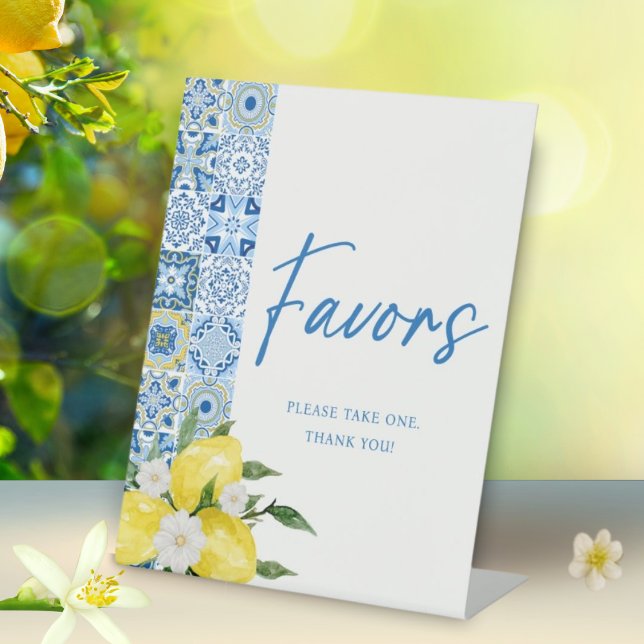 Elegant Lemon Italian Baby Shower Favours Sign (Creator Uploaded)