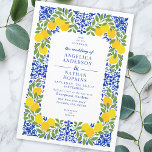 Elegant Lemon Italy Greece Mediterranean Wedding Invitation<br><div class="desc">Lemon theme wedding invitation featuring illustrations of lemons,  Mediterranean-inspired frame. Personalize by adding names,  date,  time,  and other details. This lemon wedding invitation is perfect for summer weddings and Mediterranean-themed events.</div>