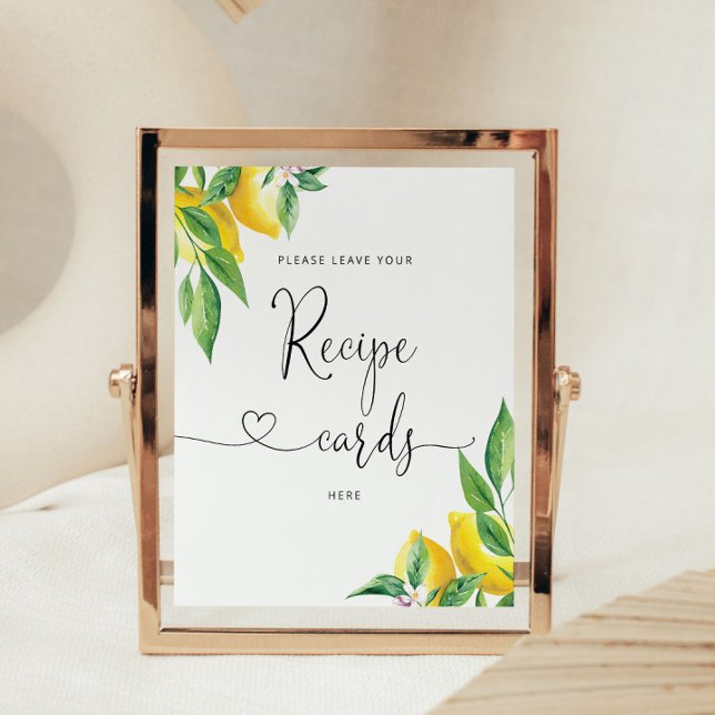 Elegant Lemon leave your recipe card here Poster (Creator Uploaded)