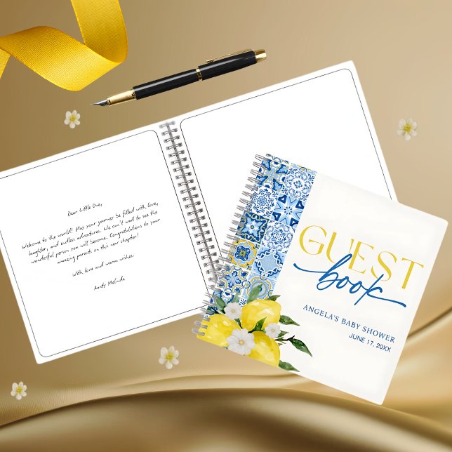 Elegant Lemon Mediterranean Baby Shower Guest Book (Creator Uploaded)