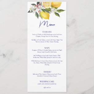 Elegant Lemon Mediterranean Wedding Menu