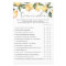 Elegant  lemon over or under bridal shower game