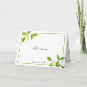 Elegant Lemon Personalised Folded Thank You Card