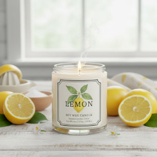 Elegant Lemon Soy Wax Candle Business Label