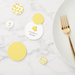 Elegant Lemon Theme Baby Shower Minimal Modern Confetti