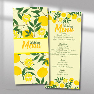 Elegant Lemon Wedding Flat Menu
