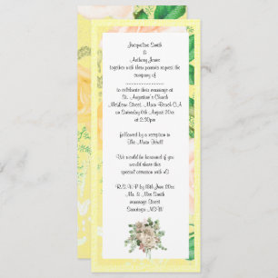 ELEGANT LEMON YELLOW GARDEN WEDDING INVITATION