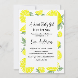 Elegant lemons Baby Shower  Invitation