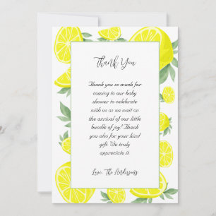 Elegant Lemons Baby Shower Thank You Card