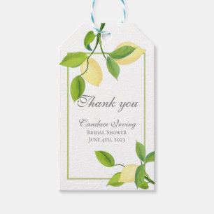 Elegant Lemons Bridal Shower Gift Tag