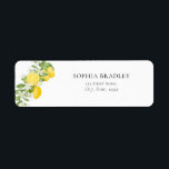Elegant Lemons Bridal Shower Return Address Label<br><div class="desc">She found her Main Squeeze! This elegant collection of Bridal Shower stationary features a watercolor lemon and white floral design. It is accented by a modern script. Modern lemons and whimsical yellow are sure to wow the bride!</div>