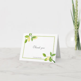 Elegant Lemons Personalised Folded Thank You Card