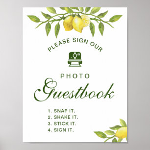 Elegant Lemons Sign Our PHOTO Guestbook Poster