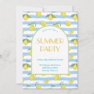 Elegant Lemons  Summer Party Invitation