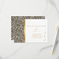 ELEGANT LEOPARD GOLD TRIM RSVP