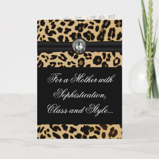 Elegant Leopard Jewel Mother's Day Greeting Card