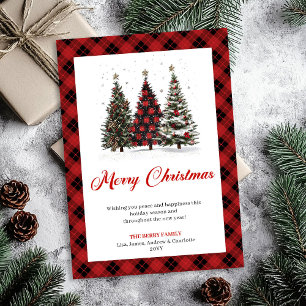 Elegant Leopard Pattern Christmas Tree Greeting  Holiday Card
